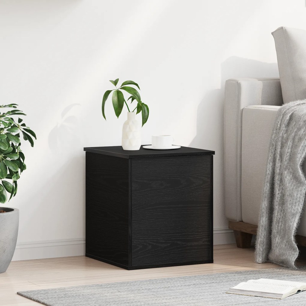vidaXL Κουτί Αποθήκευσης Μαύρη Δρυς 40x42x46 εκ. Φτιαγμένο από Ξύλο