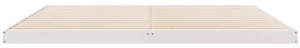 vidaXL Κρεβάτι δαπέδου Λευκό 200 x 220 cm Μασίφ ξύλο πεύκου