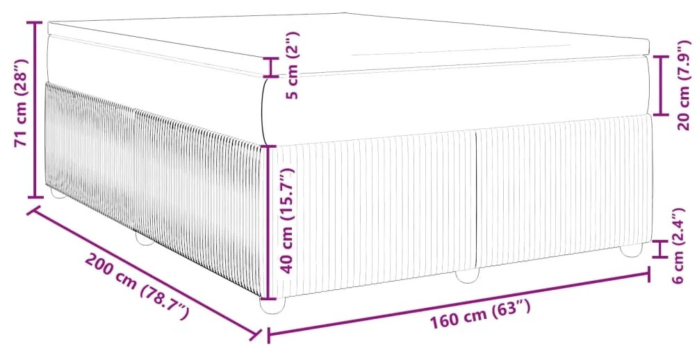 ΚΡΕΒΑΤΙ BOXSPRING ΜΕ ΣΤΡΩΜΑ ΣΚΟΥΡΟ ΓΚΡΙ 160X200 ΕΚ. ΒΕΛΟΥΔΙΝΟ 3285651