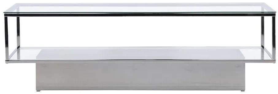 Τραπεζάκι σαλονιού Dallas 4212, Ασημί, 38x60x130cm, 25 kg, Επεξεργασμένο γυαλί, Γωνιακό | Epipla1.gr