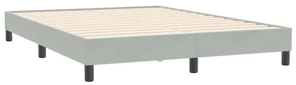 Box Spring Κρεβάτι χωρίς στρώμα ανοιχτό γκρι Βελούδινο - Γκρι