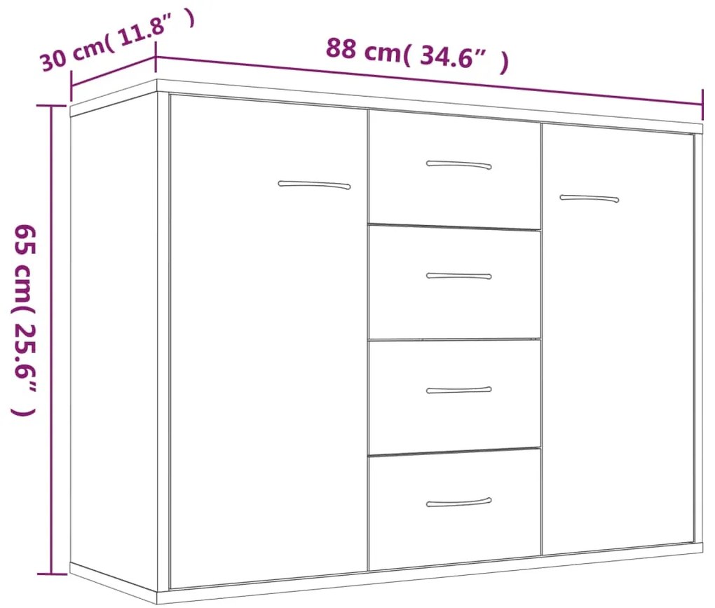 vidaXL Ντουλάπι Καπνιστή Δρυς 88 x 30 x 65 εκ. από Επεξεργασμένο Ξύλο
