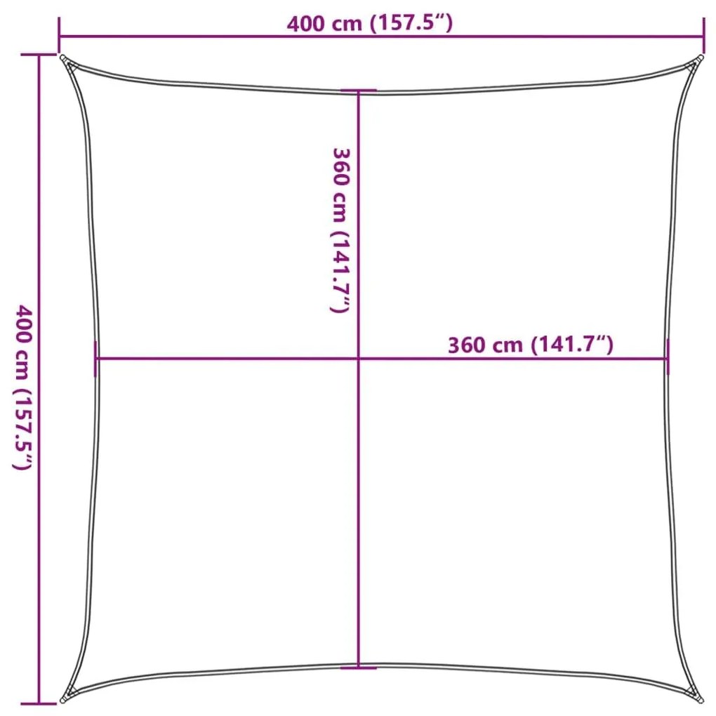 Πανί Σκίασης Καφέ 4 x 4 μ. από HDPE 160 γρ./μ²   - Καφέ