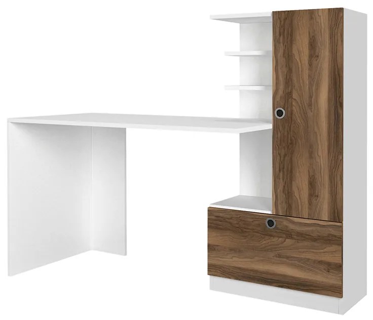 ΓΡΑΦΕΙΟ ΕΡΓΑΣΙΑΣ MERINO MEGAPAP ΧΡΩΜΑ ΛΕΥΚΟ - ΚΑΡΥΔΙ 149,5X61,8X120ΕΚ.