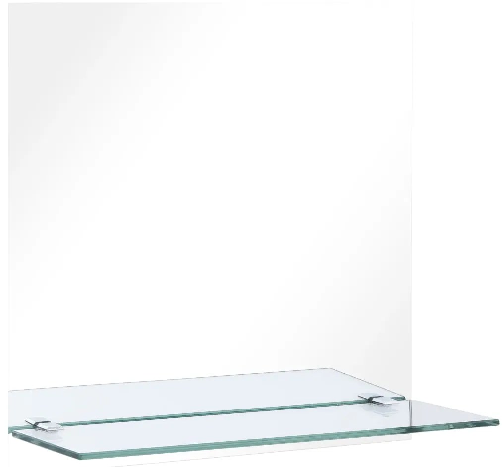 vidaXL Καθρέφτης Τοίχου με Ράφι 50 x 50 εκ. από Ψημένο Γυαλί