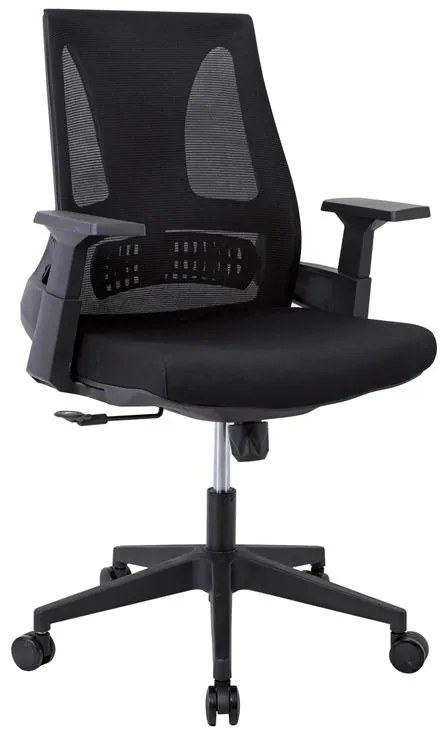 BF8760 Πολυθρόνα Γραφείου, Mesh Μαύρο, Ύφασμα Μαύρο  66x64x96/106cm ΕΟ609,1