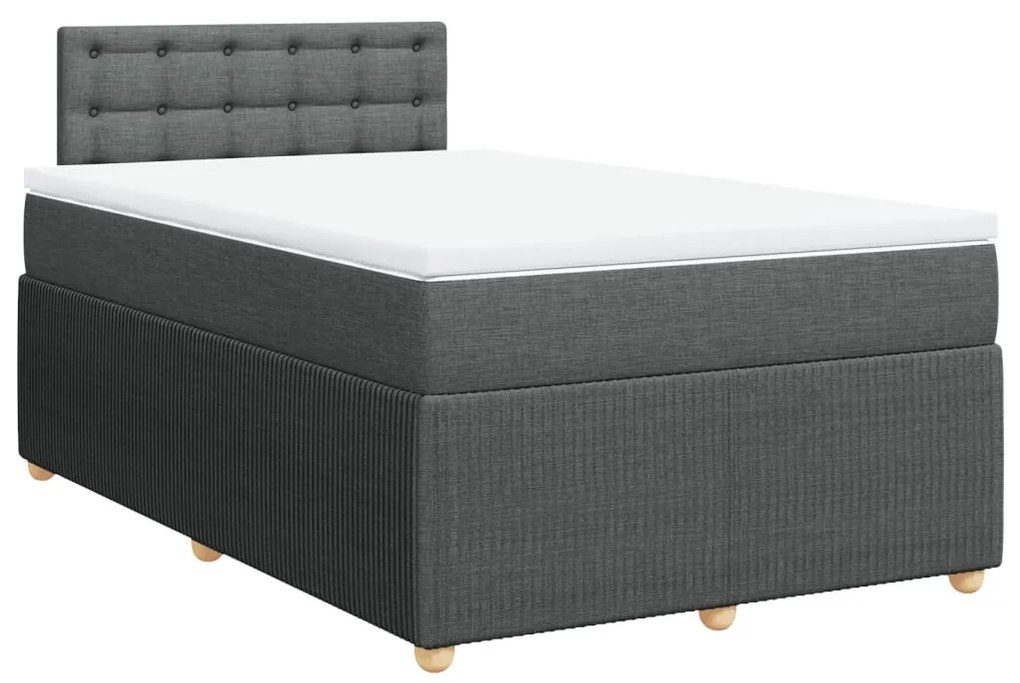 ΚΡΕΒΑΤΙ BOXSPRING ΜΕ ΣΤΡΩΜΑ ΣΚΟΥΡΟ ΓΚΡΙ 120X200 ΕΚ. ΥΦΑΣΜΑΤΙΝΟ 3287438