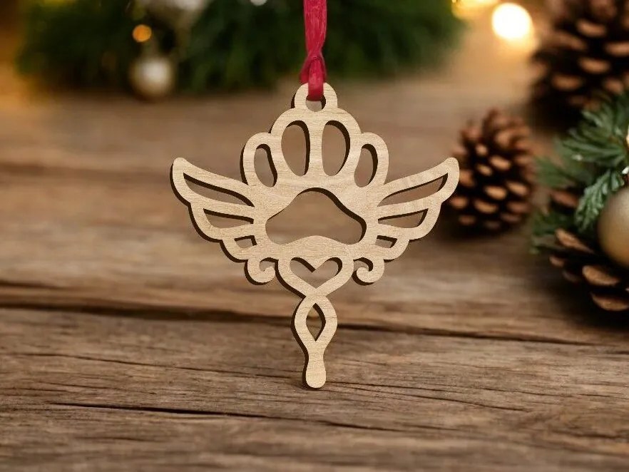 Σετ των 3 Intra απο ξύλο plywood 3mm-4mm πάχος – Φτερά αγγέλου με στάμπα στολίδι 20x25 cm INTRAVECTRY-MY545552