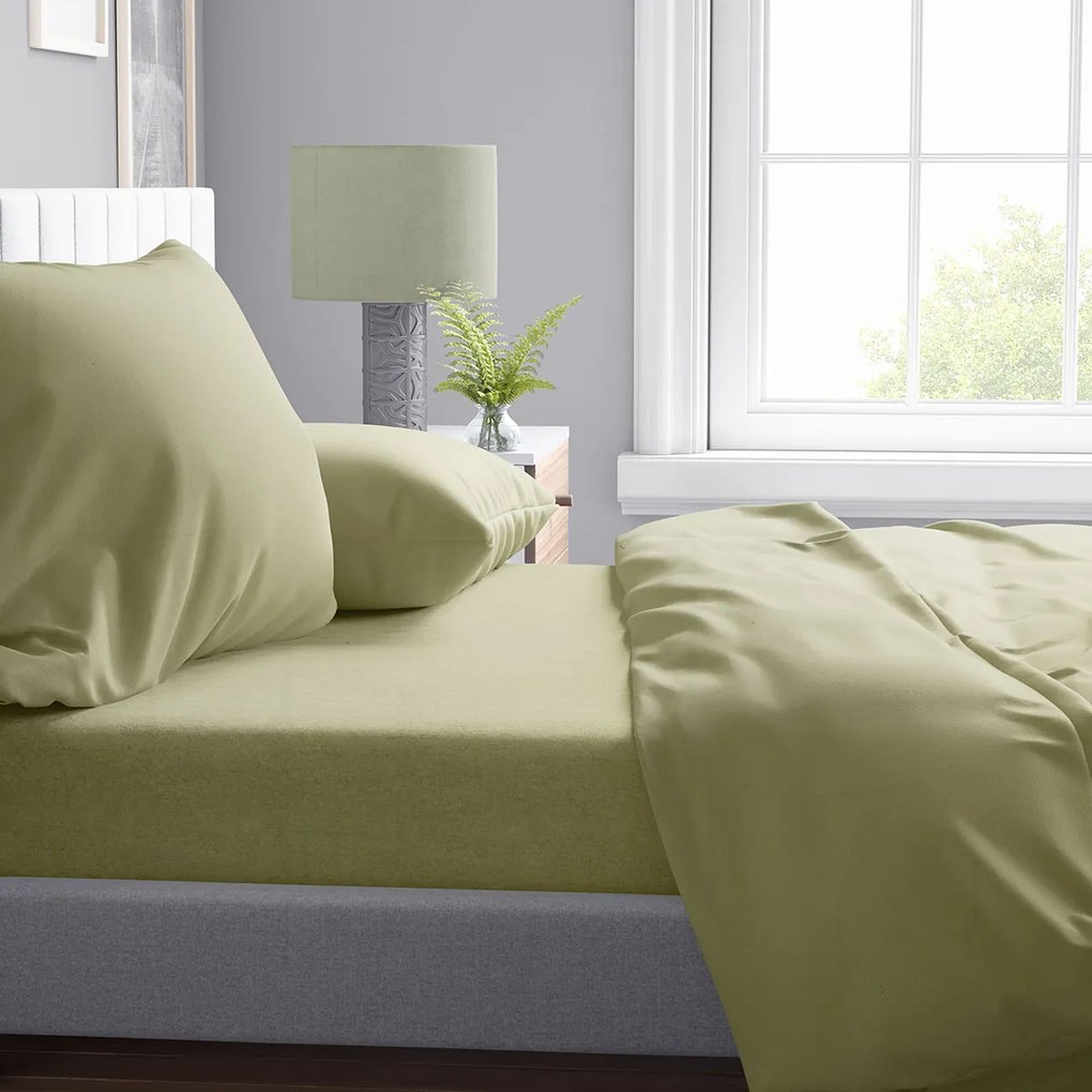 Σεντόνι Υπέρδιπλο Επίπεδο (220x240) Dimcol Solid Πράσινο