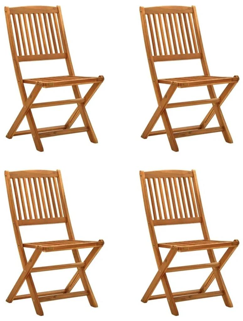 Καρέκλες Εξωτ. Χώρου Πτυσσόμενες 4 τεμ. Μασίφ Ξύλο Ευκαλύπτου - Καφέ