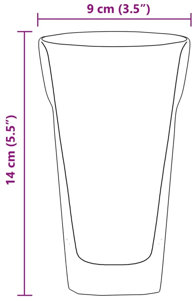 vidaXL Ποτήρια με Διπλό Τοίχωμα 6 Τεμ. 450 ml