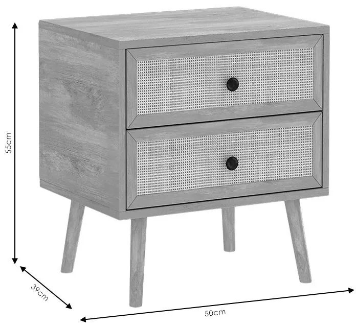 Κομοδίνο Oslo sonoma 50x39x55εκ 50x39x54.8 εκ.