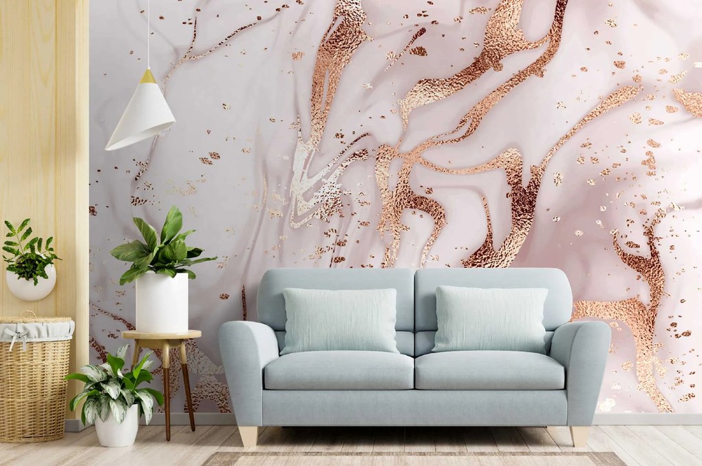 Φωτοταπετσαρία gold metallic