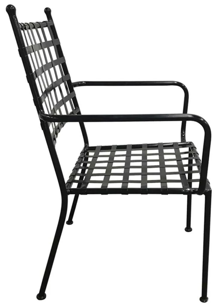 Πολυθρόνα Μεταλική Mesh PATON Μαύρη 54x62x92cm