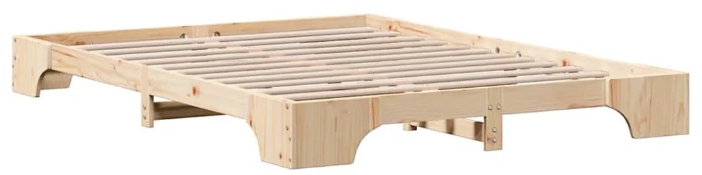 vidaXL Σκελετός Κρεβατιού Φυσικό 140 x 200 cm Στερεά ξυλεία πεύκου