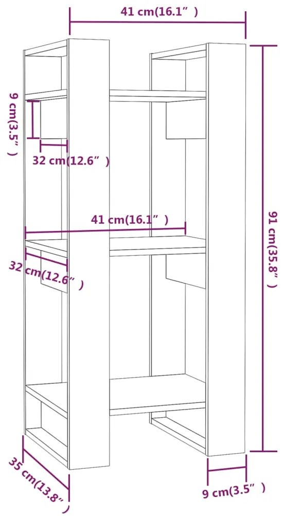 ΒΙΒΛΙΟΘΗΚΗ/ΔΙΑΧΩΡΙΣΤΙΚΟ ΧΩΡΟΥ ΓΚΡΙ 41X35X91 ΕΚ. ΜΑΣΙΦ ΠΕΥΚΟ 813861