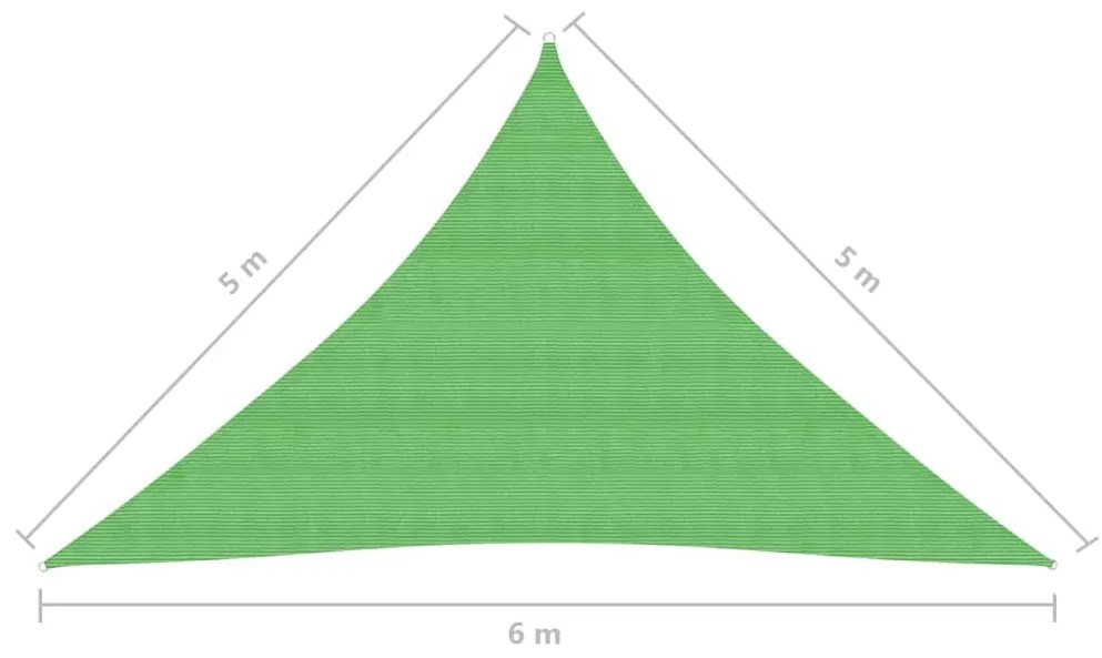 Πανί Σκίασης Ανοιχτό Πράσινο 5 x 5 x 6 μ. από HDPE 160 γρ./μ² - Πράσινο