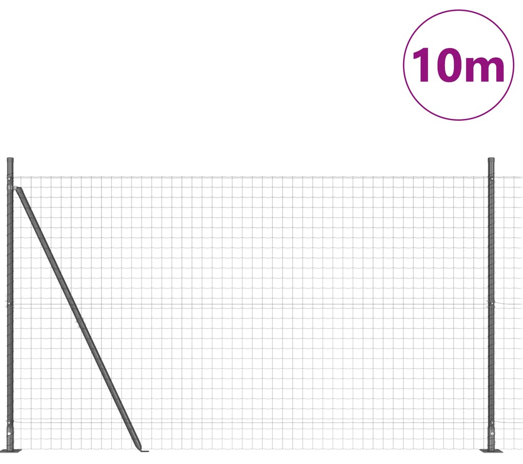 vidaXL Euro Fence με 7 Φροδιαστάσεις 1.5x10 μ Γαλβανισμένος Χάλυβας