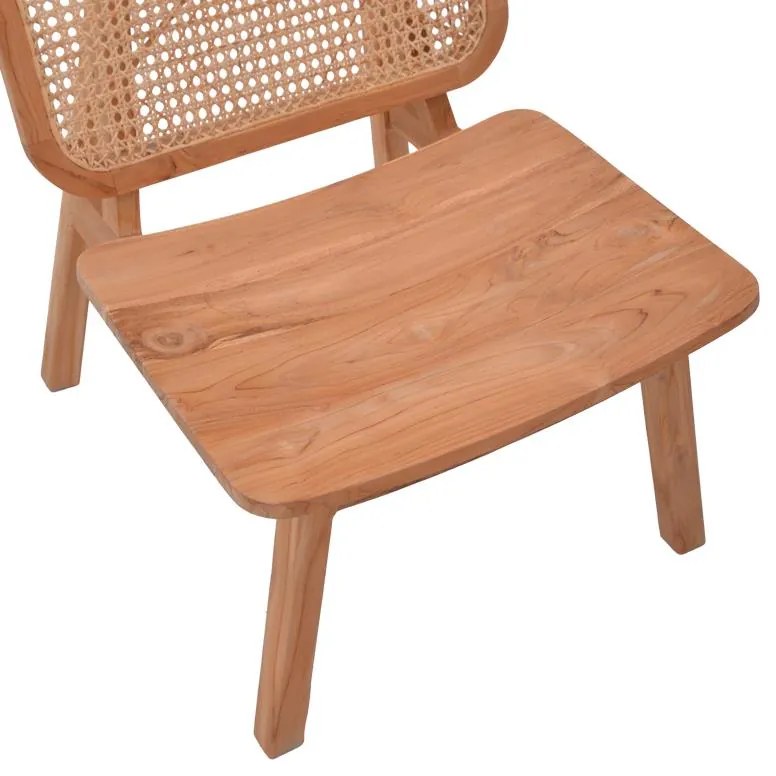 Καρέκλα Viborg φυσικό teak ξύλο-φυσικό rattan 60x75x87εκ 60x75x87 εκ.