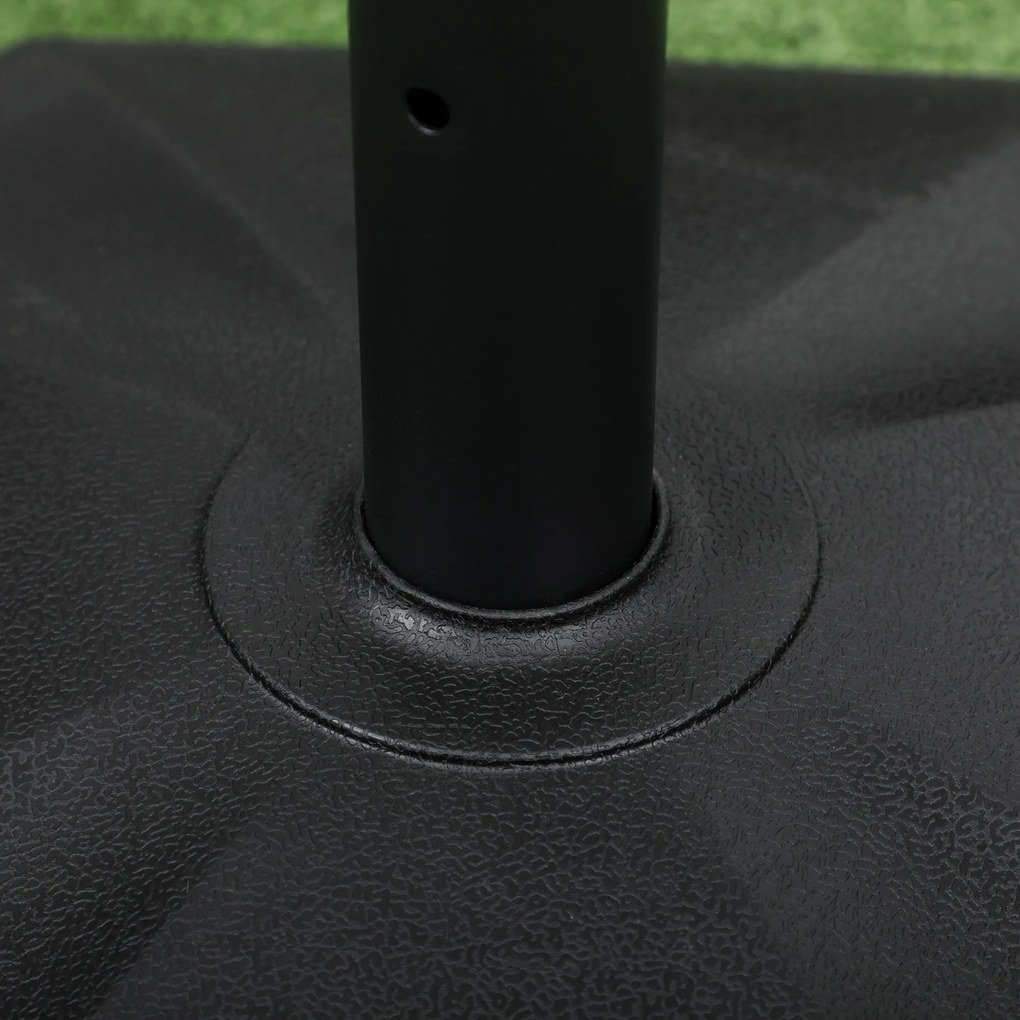 Βάση ομπρέλας Outsunny, 18 kg, γέμιση τσιμέντου, συμπαγές σχήμα, πλαστικό περίβλημα, μαύρο, 45,5 x 45,5 x 33 cm