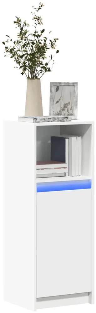 vidaXL Μπουφές με Φώτα LED Λευκός 38x34x100 εκ. από Επεξεργασμένο Ξύλο