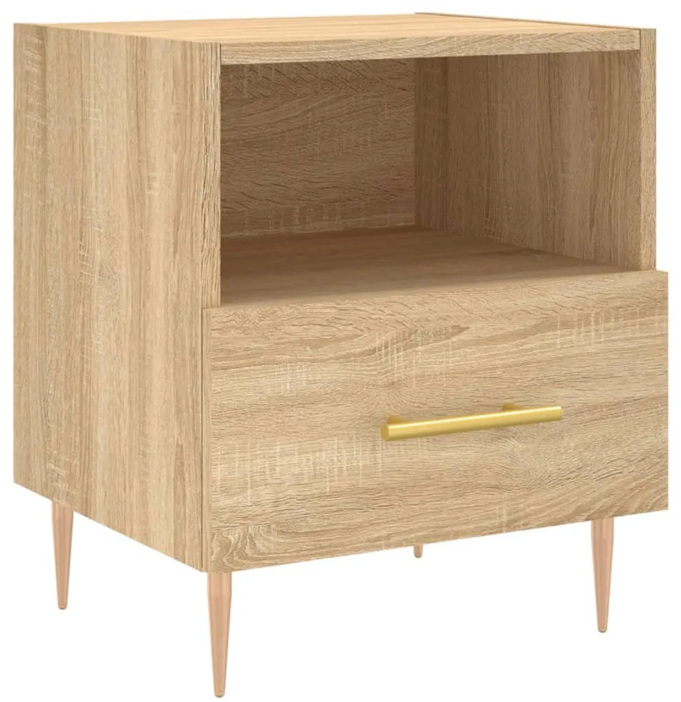 vidaXL Κομοδίνα 2 τεμ. Sonoma Δρυς 40 x 35 x 47,5 εκ. Επεξεργ. Ξύλο