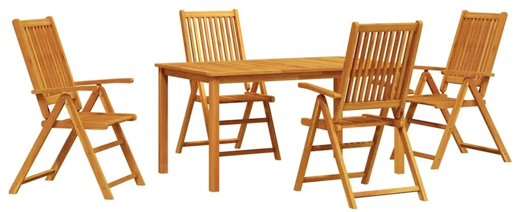 vidaXL Σέτ φαγητού για κήπο 5 pcs Καφέ Μασίφ ξύλο ακακίας