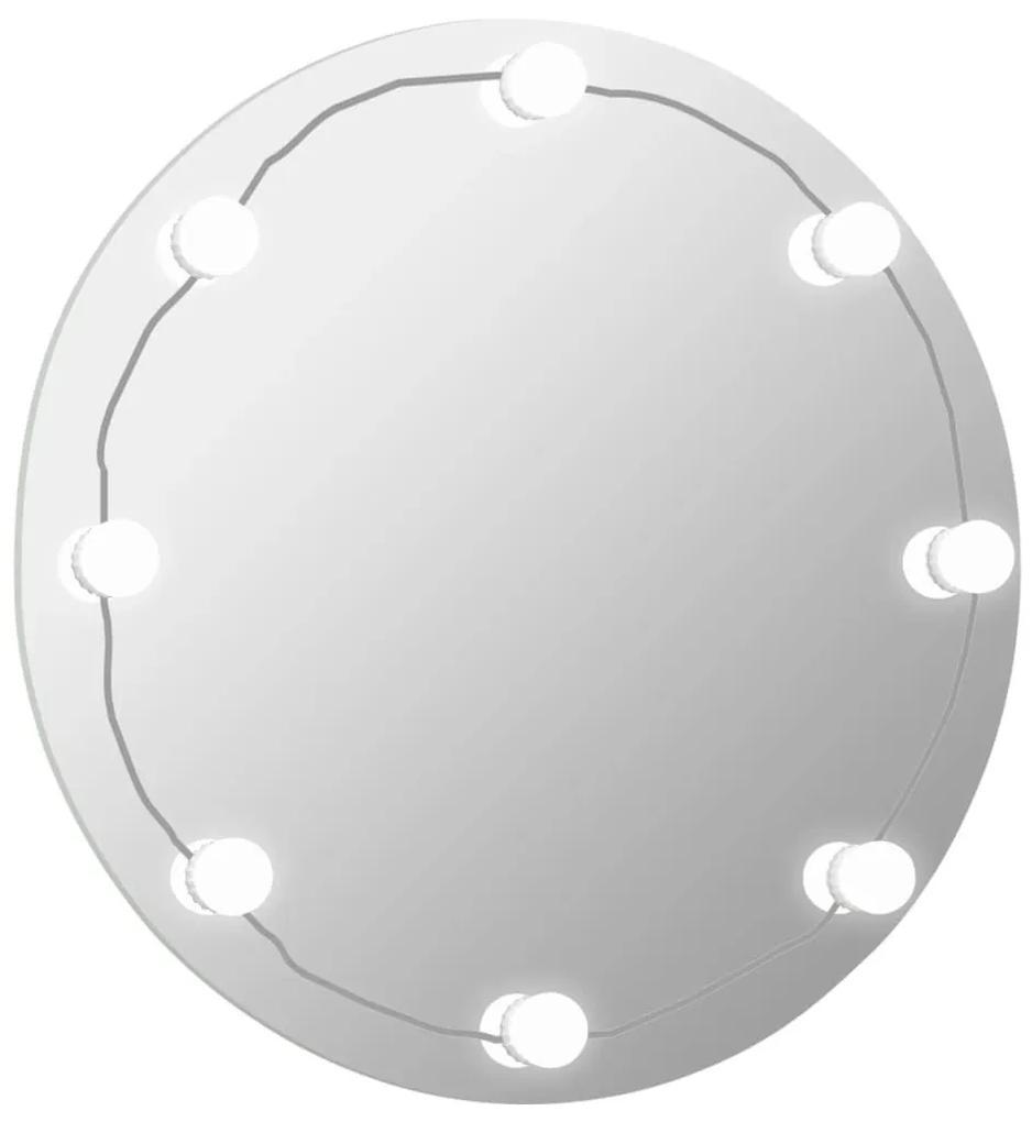 Καθρέφτης Τοίχου Στρόγγυλος με Φωτισμό LED Γυάλ. Χωρίς Πλαίσιο - Ασήμι