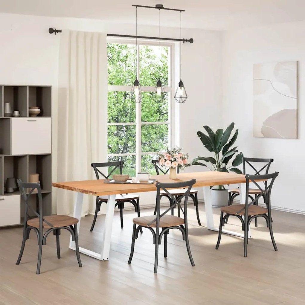 vidaXL Πόδια Τραπεζαρίας σε Σχήμα U 2 τεμ. Λευκά 70x(72-73) εκ. Ατσάλι