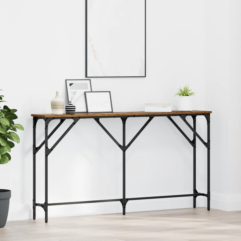 vidaXL Τραπέζι Κονσόλας Παλιό Ξύλο 140x23x75 εκ. Κατασκευασμένο Ξύλο