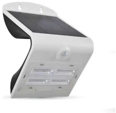Ηλιακό Φωτιστικό LED 3W με Αισθητήρα Solar Wall Light 4000K+3000K White+Black Body 7523 VTAC-7523-Μαύρο-Λευκό 7523