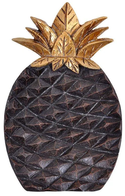 Πιατέλα Διακοσμητική Ανανάς 1-272-82-030 12x19x3cm Brown-Bronze Etiquette Polyresin