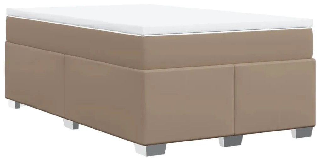 Κρεβάτι Boxspring με Στρώμα Καπουτσίνο 120x190εκ.από Συνθ.Δέρμα - Καφέ