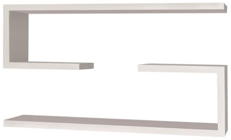 Ραφιέρα τοίχου Jenika Megapap 2 τεμαχίων από μελαμίνη χρώμα λευκό 60x14,5x18εκ. - Μελαμίνη - GP042-0160,1