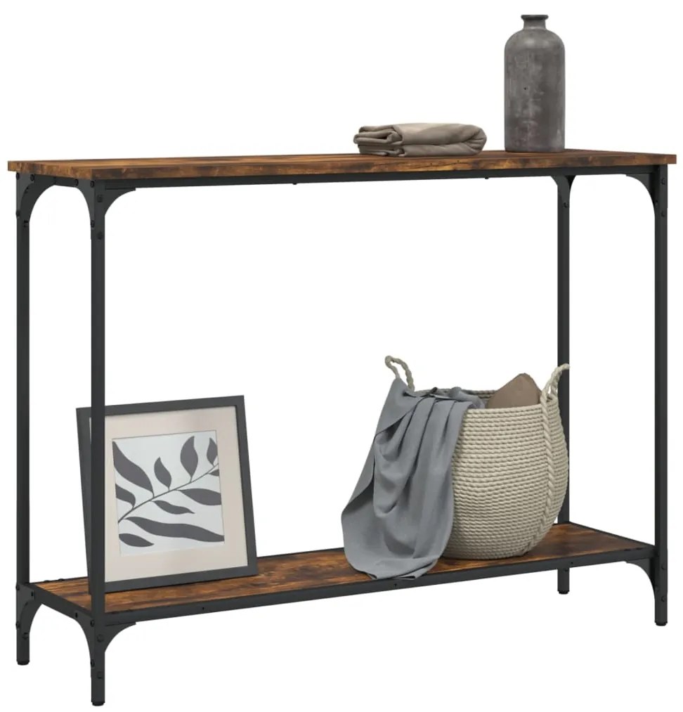 vidaXL Τραπέζι Κονσόλα Καπνιστή Δρυς 101x30,5x75εκ. Επεξεργασμένο Ξύλο