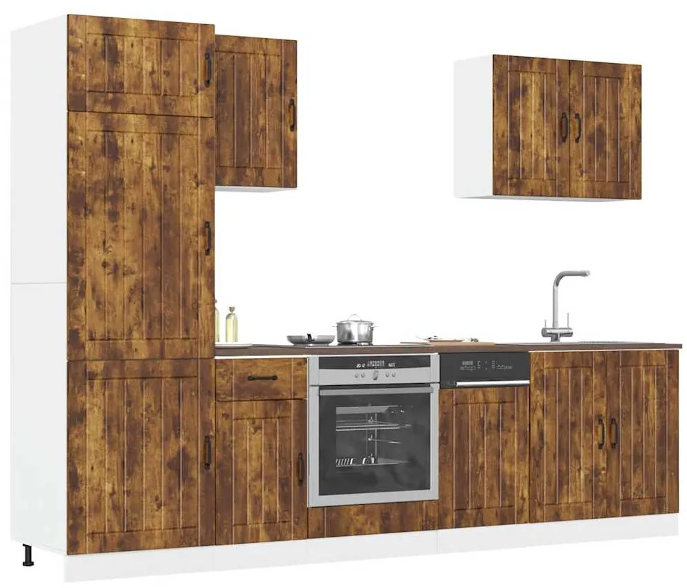 vidaXL Σετ Ντουλάπια Κουζίνας 7 Τεμαχίων Lucca Επεξεργασμένο Ξύλο