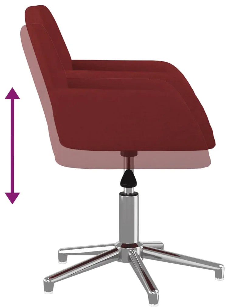vidaXL Καρέκλα Γραφείου Περιστρεφόμενη Μπορντό Υφασμάτινη