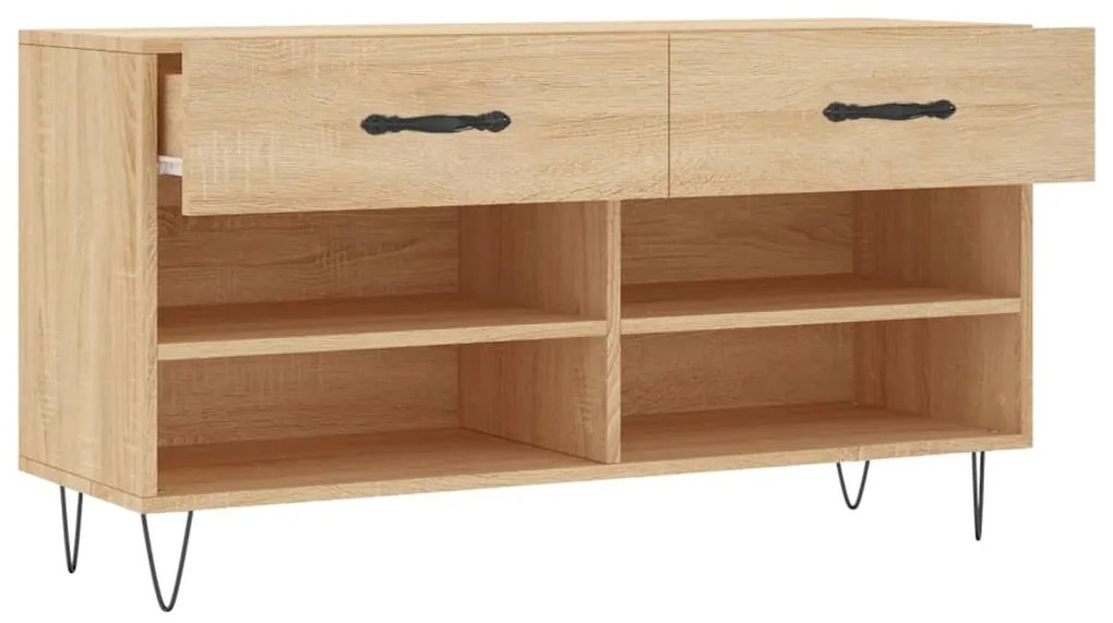 vidaXL Παπουτσοθήκη Sonoma Δρυς 102x35x55 εκ. από Επεξεργασμένο Ξύλο