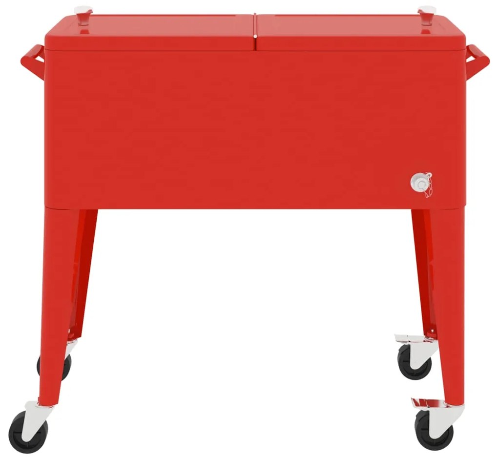 vidaXL Φορητό Ψυγείο με Ρόδες Κόκκινο 92 x 43 x 89 εκ.