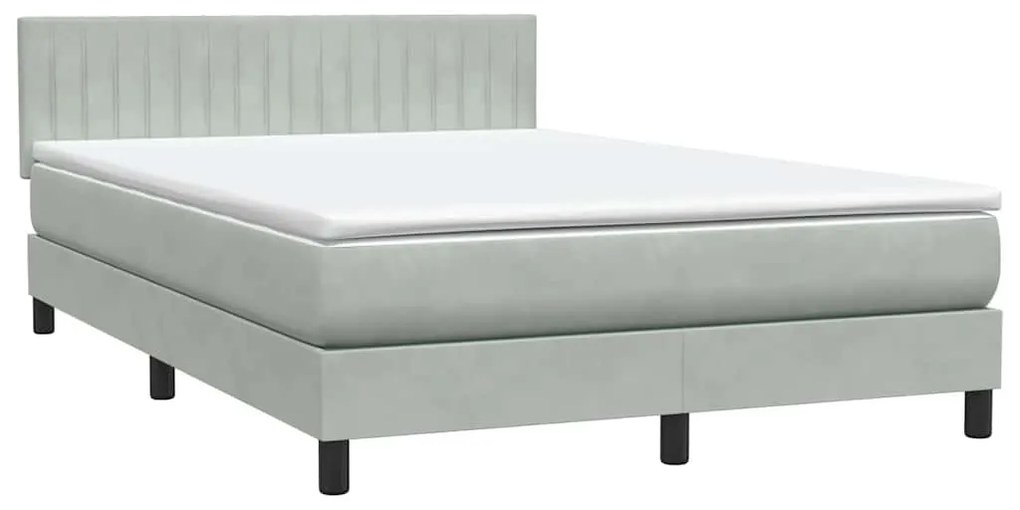 ΚΡΕΒΑΤΙ BOXSPRING ΜΕ ΣΤΡΩΜΑ ΑΝΟΙΧΤΟ ΓΚΡΙ 140X210 ΕΚ. ΒΕΛΟΥΔΙΝΟ 3317073