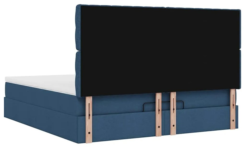Οθωμανικό κρεβάτι με στρώμα μπλε 180x200cm ύφασμα 3313264
