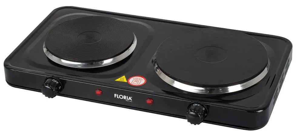 Διπλή ηλεκτρική εστία σε Μαύρο χρώμα 2500W Zilan ZLN2843 BLACK
