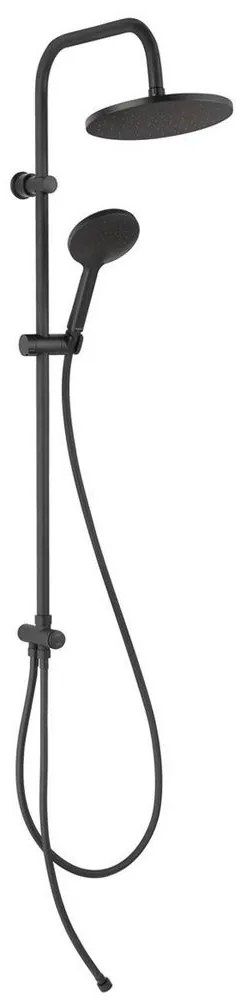 Στήλη Σταθερού Ντους Με Τηλέφωνο Coppa NP92-BL Black Ferro Pvc,Abs
