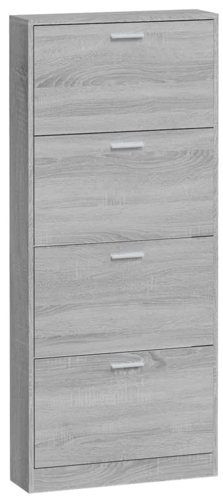 vidaXL Παπουτσοθήκη Γκρι Sonoma 59x17x150 εκ. από Επεξεργασμένο Ξύλο