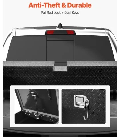 VEVOR Crossover Tool Box 70x20x13 In Heavy Duty Aluminum Toolbox for Truck Bed