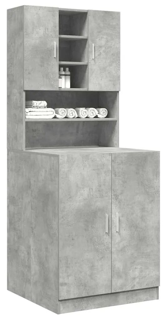 Ντουλάπια πλυντηρίου ρούχων 2 Τεμ Σκυρόδεμα Γκρι