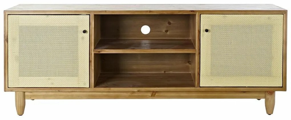 Τηλεόραση DKD Home Decor Καφέ 140 x 38 x 53 cm Έλατο Φυσικό ρατάν
