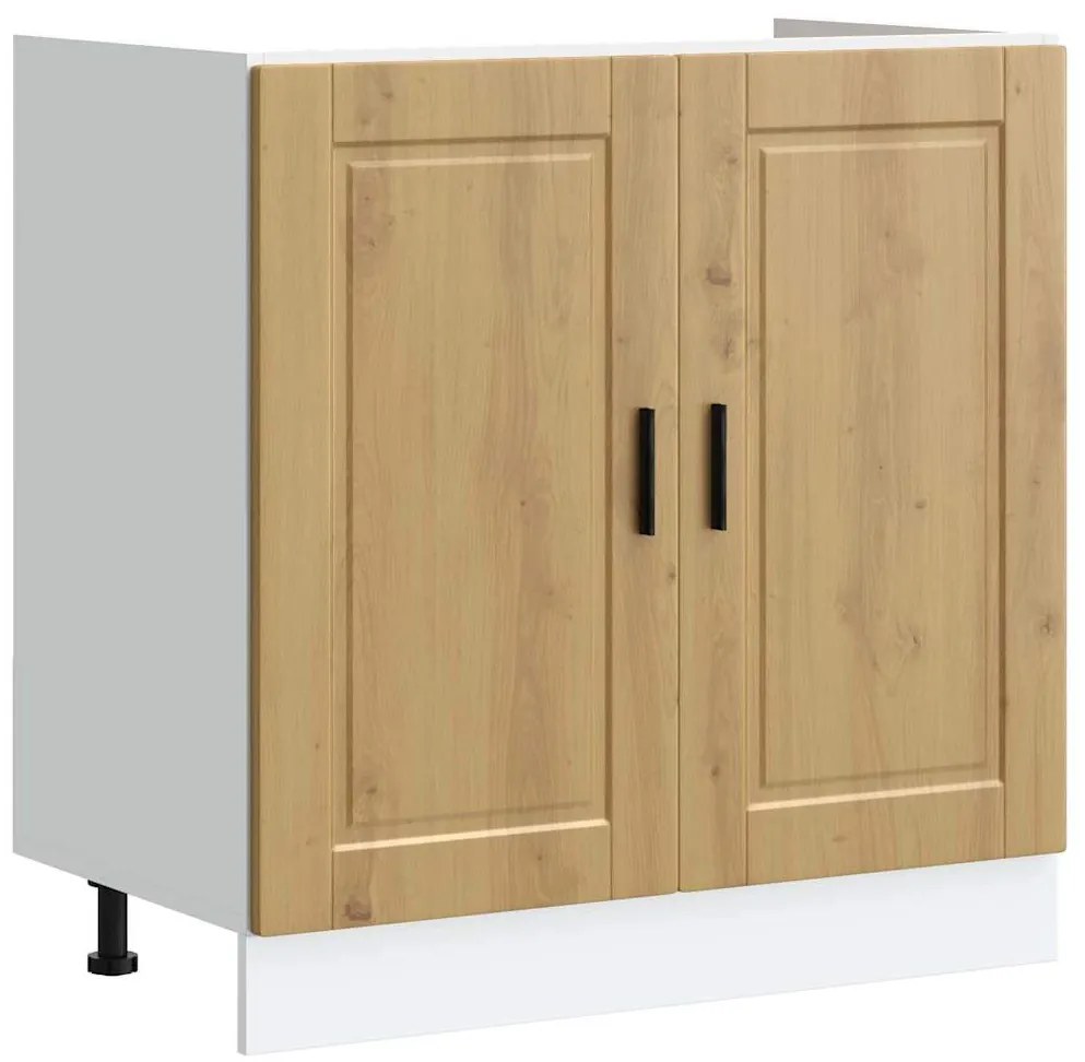 vidaXL Βάση νιπτήρα 2 pcs Καφέ 80 x 46 x 84.5 εκ. Επεξεργασμένο ξύλο