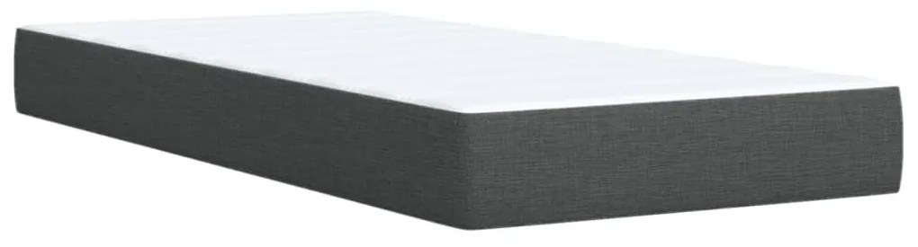 Κρεβάτι Boxspring με Στρώμα Σκούρο Γκρι 90x190 εκ. Υφασμάτινο - Γκρι