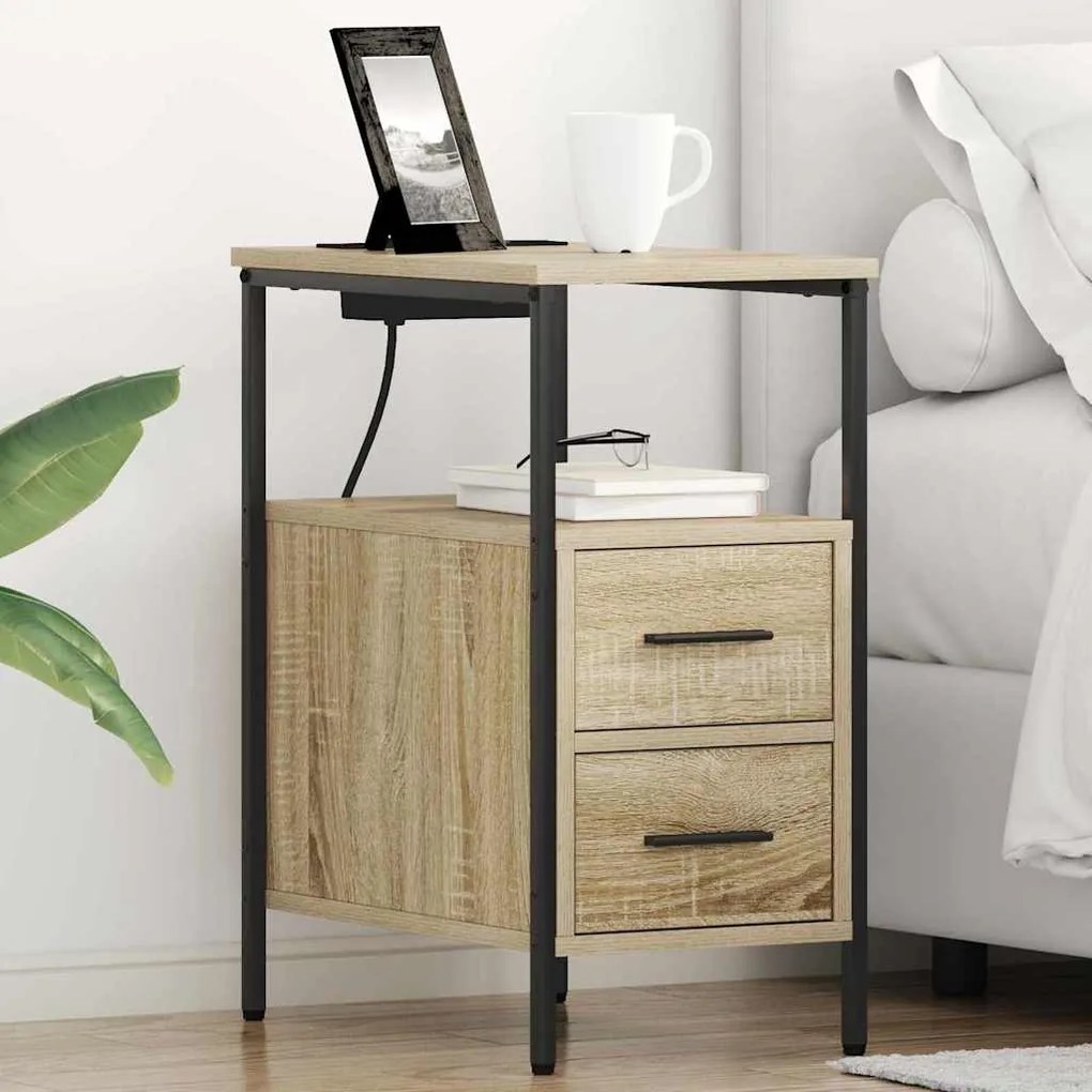 vidaXL Κομοδίνο Sonoma Δρυς 30 x 48 x 61 εκ Επεξεργασμένο ξύλο